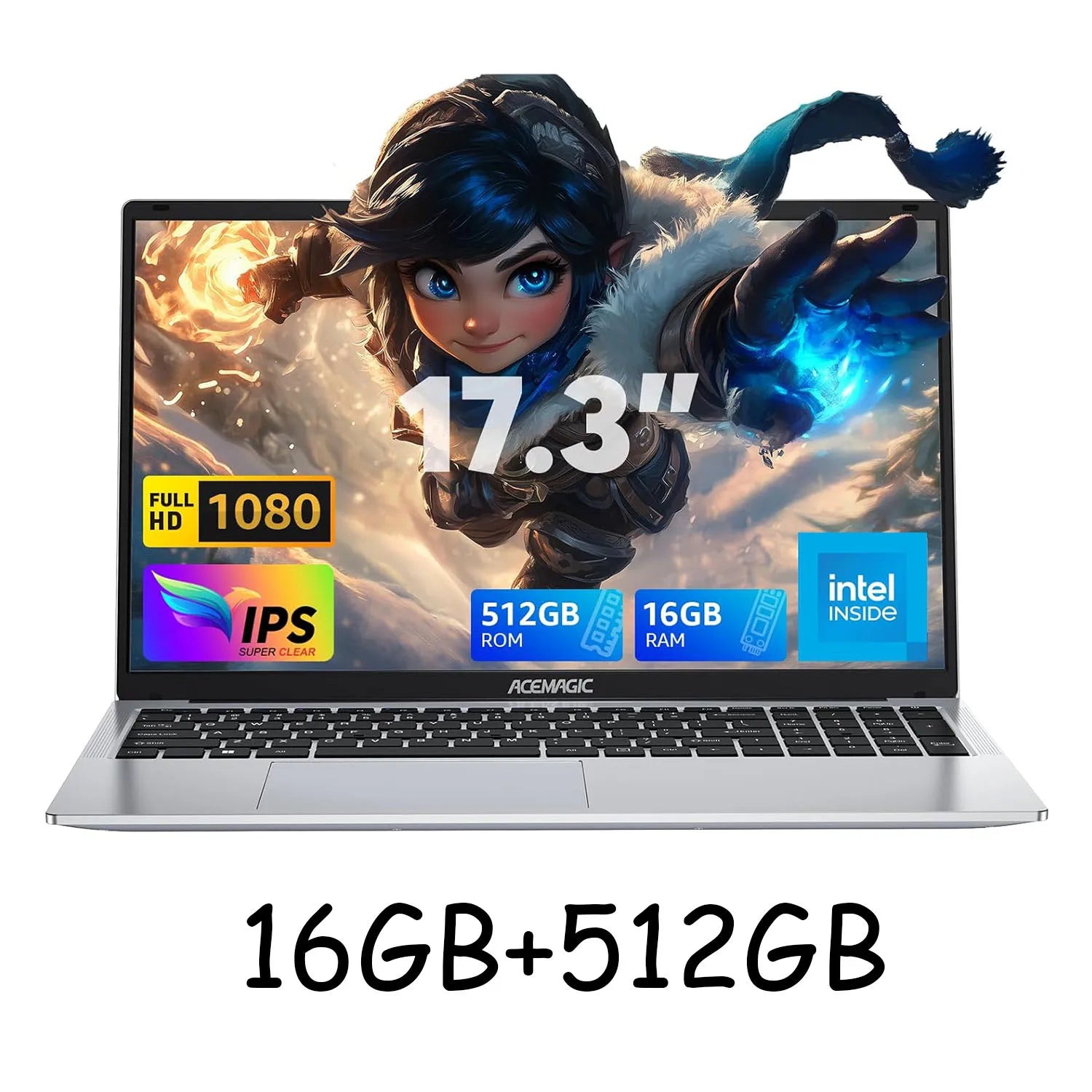 ACEMAGIC 17.3inch Laptop with High Performance Quad Core