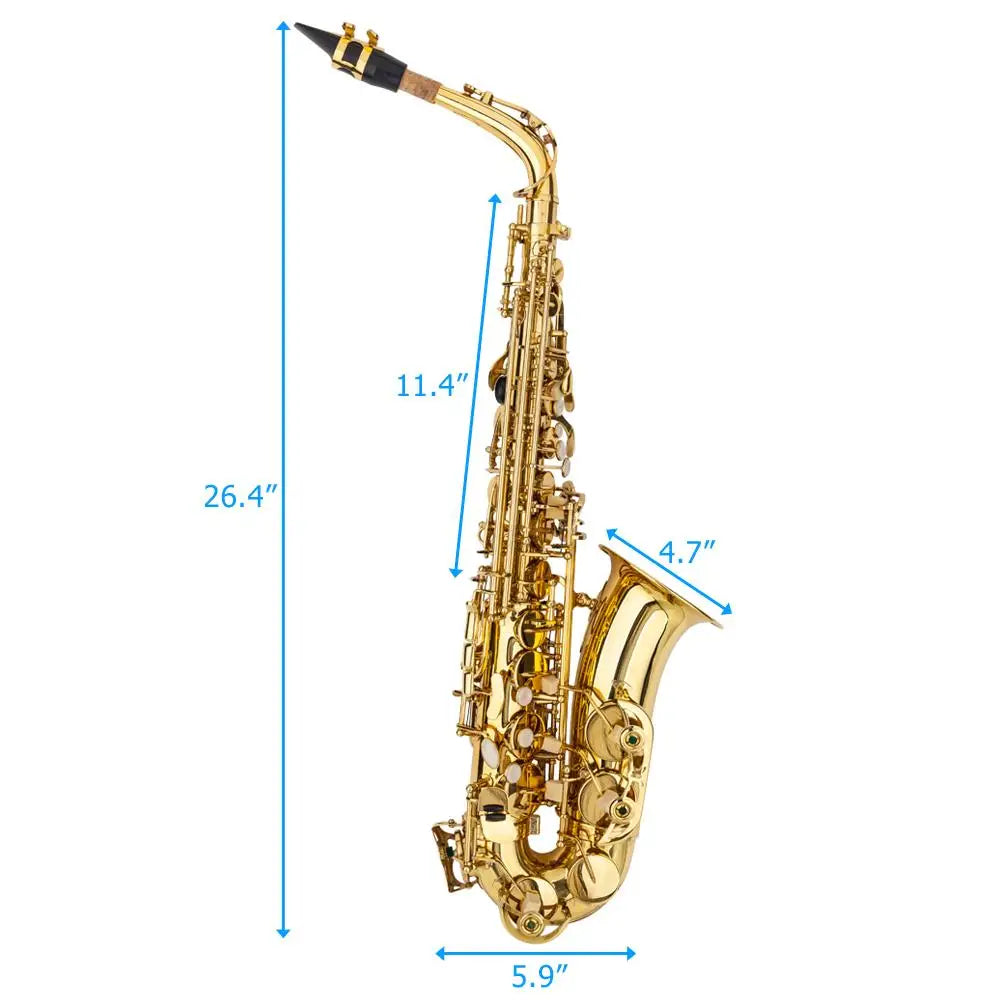 Elegant Alto E Saxophone with Lacquered Gold Finish