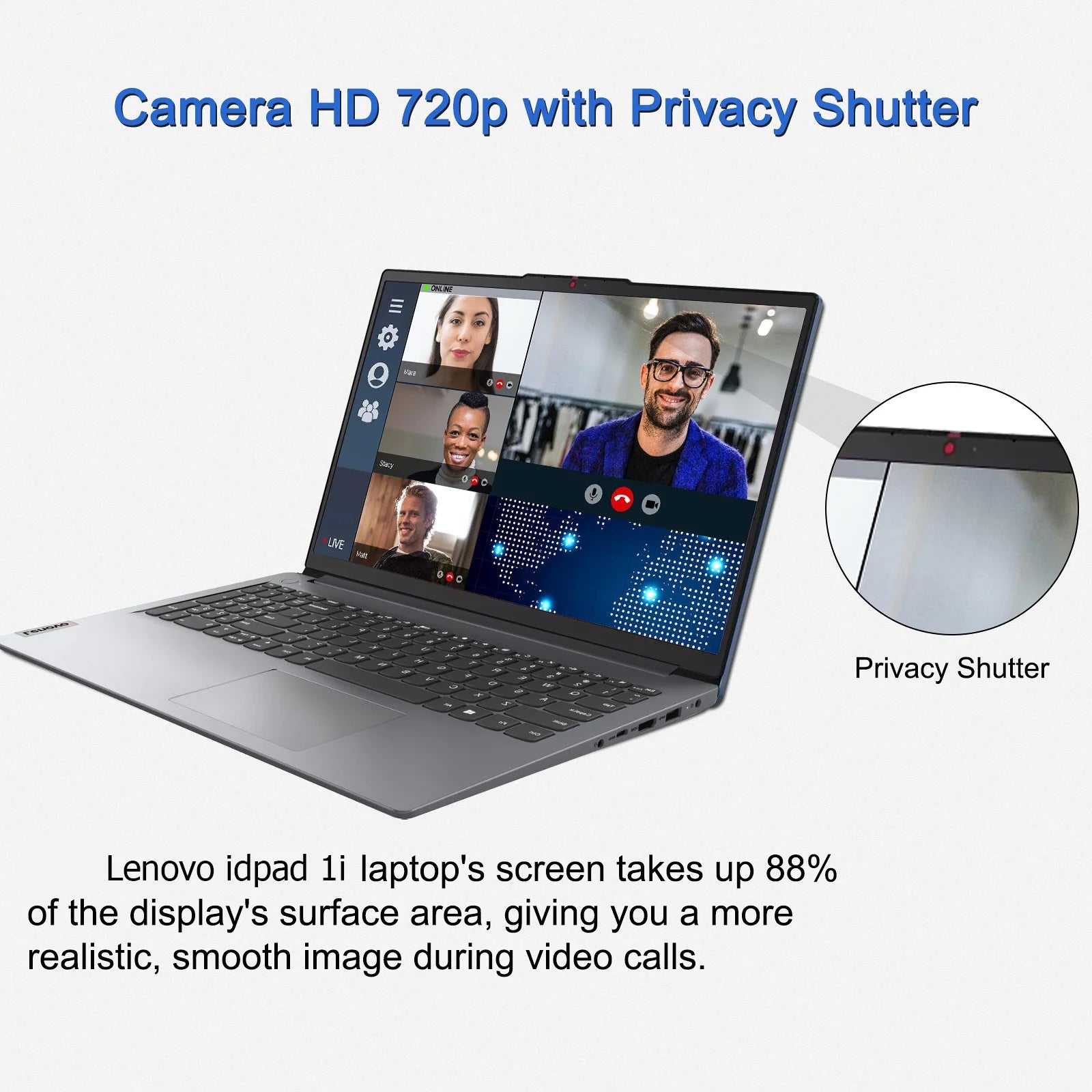 Lenovo Ideapad 1i 15.6" Touch Laptop, Intel Core