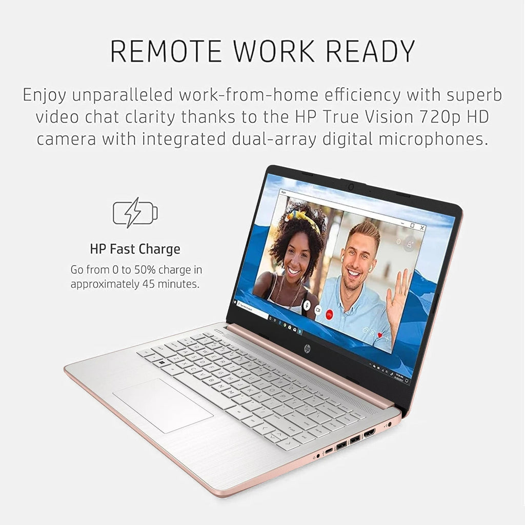HP Newest 14" Business Laptop,Intel Celeron N4120,Rose Gold