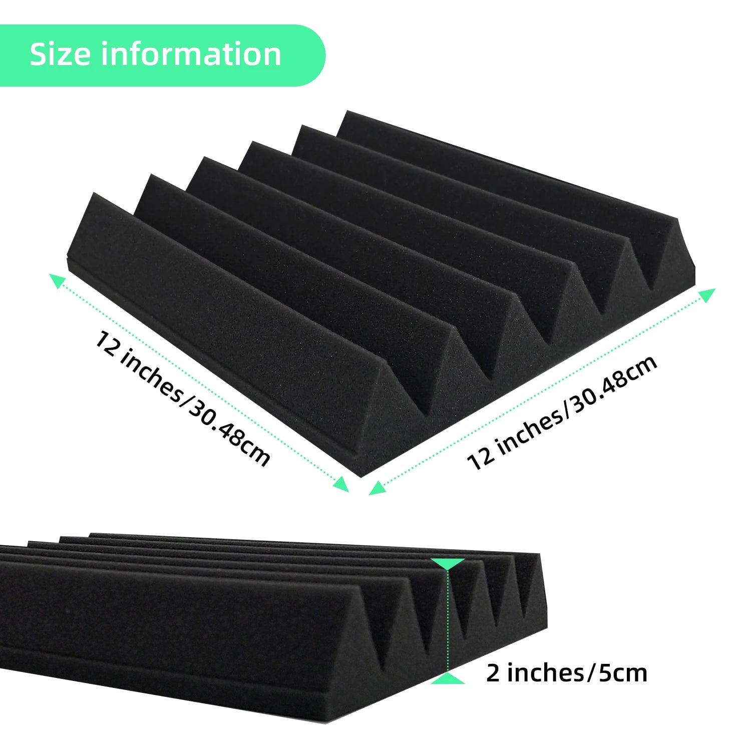 Acoustic Foam 50 Pack Soundproofing Sponge Fireproof