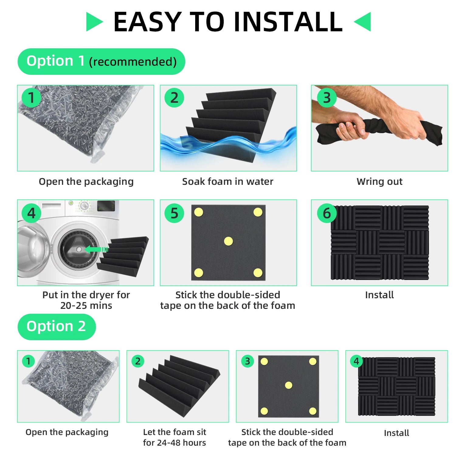 Studio Acoustic Foam 12 Pack High Density Soundproof Foam