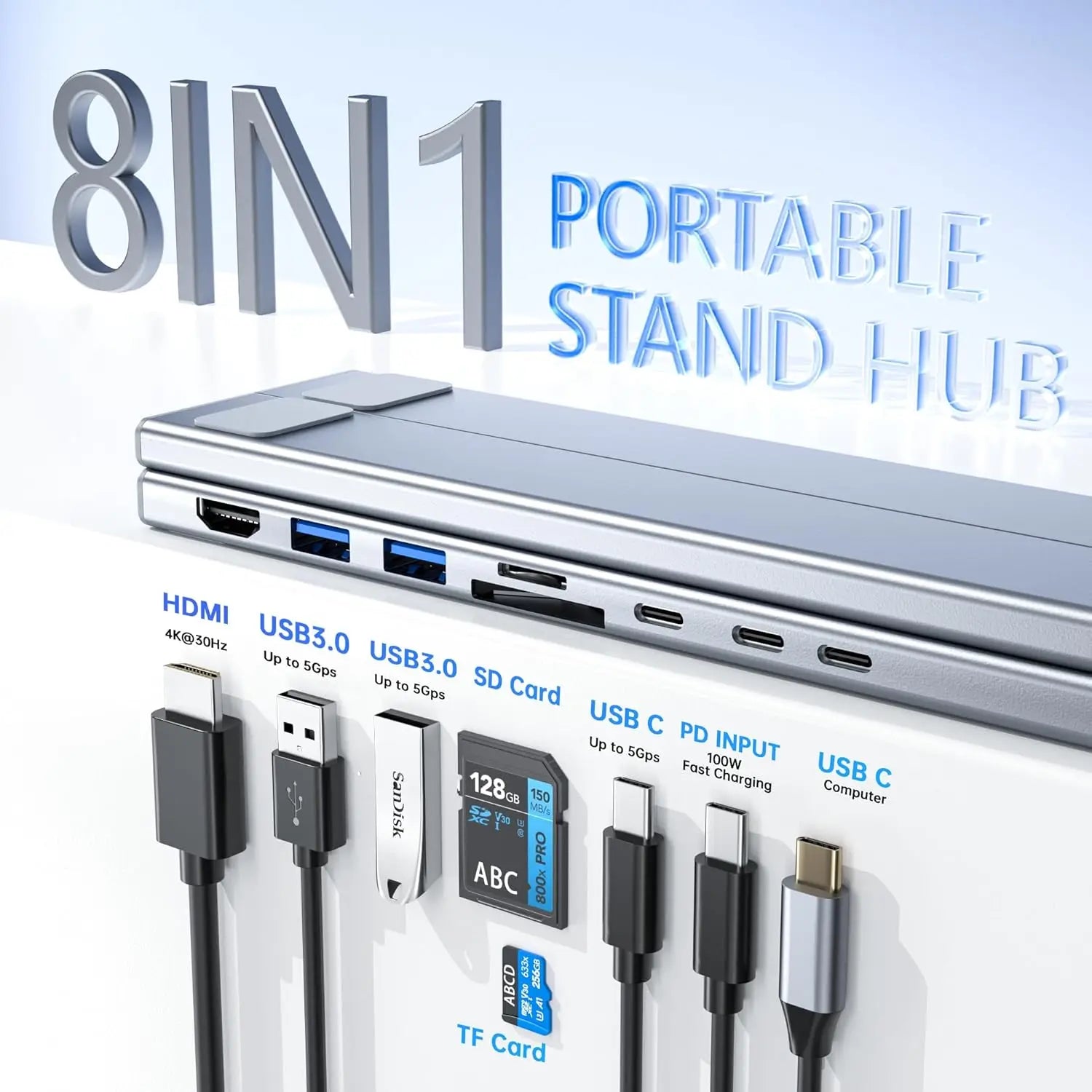 USB C Laptop Docking Station And Stand