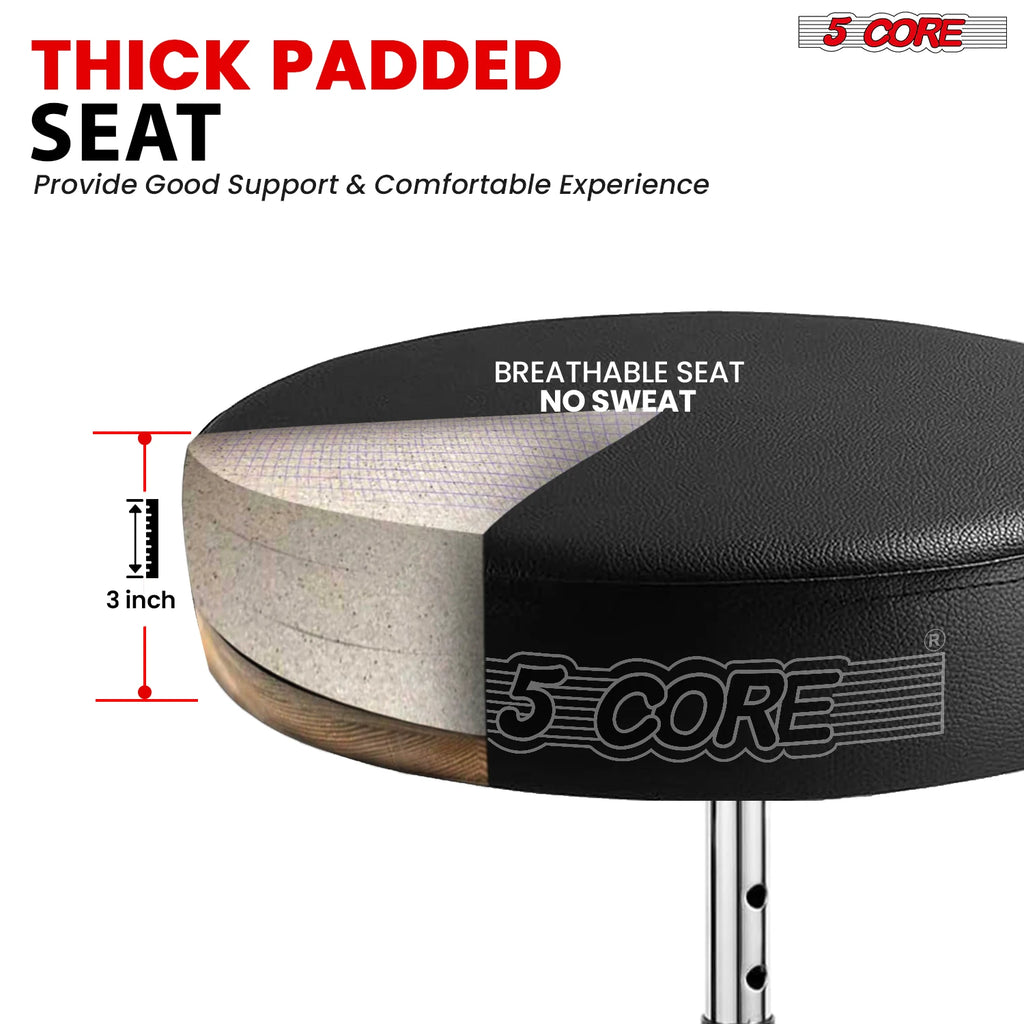5 Core Drum Throne Padded Adjustable Guitar Stool