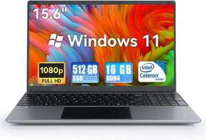 15.6 Inch Laptop Windows 11 Notebook 16G RAM 512GB SSD