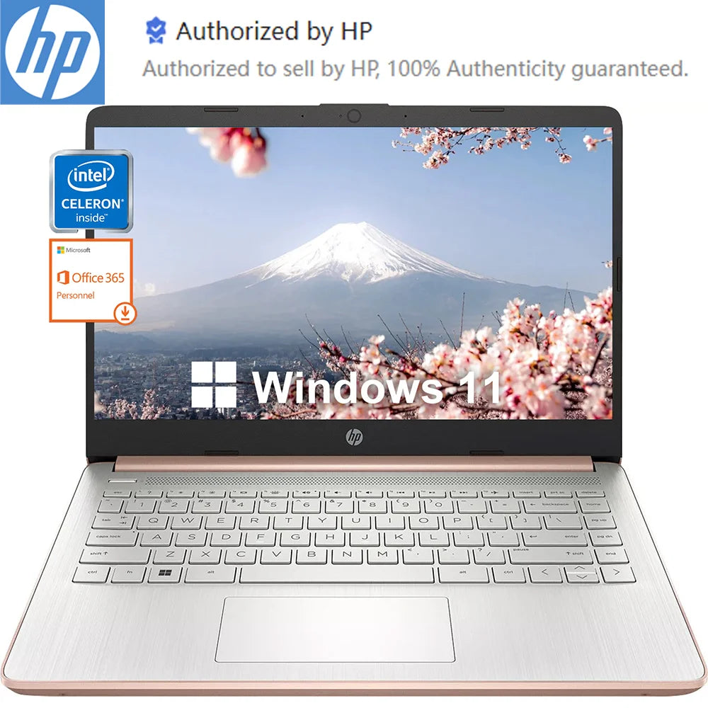 HP Newest 14" Business Laptop,Intel Celeron N4120,Rose Gold