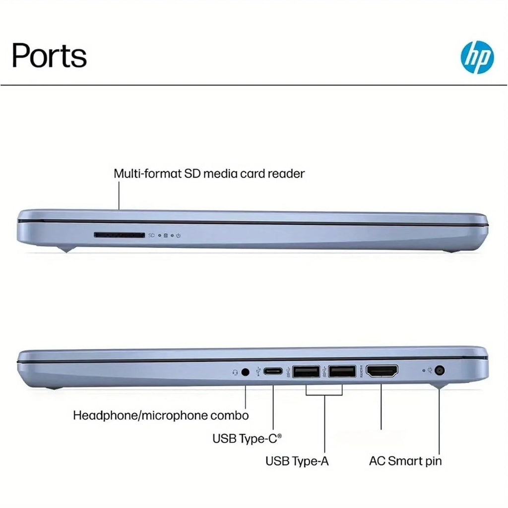 HP 14" HD Laptop with 128GB UFS Windows,11 Home in S Mode