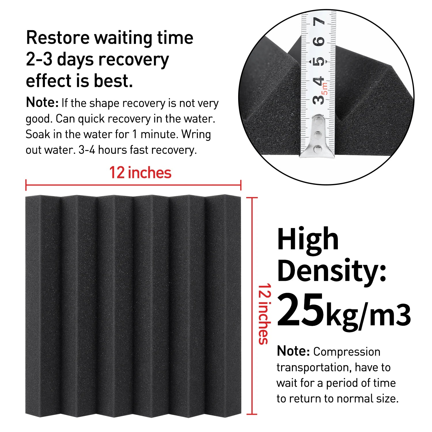 Studio Acoustic Foam 12 Pack High Density Soundproof Foam