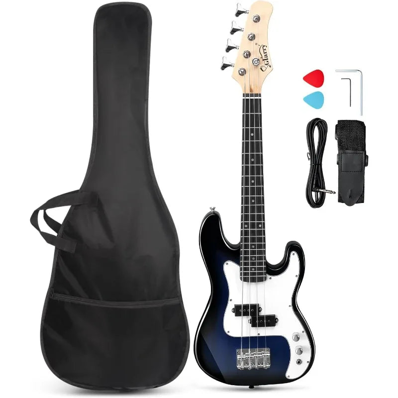 GLARRY 36in Electric Bass Guitar, Starter+Accessories