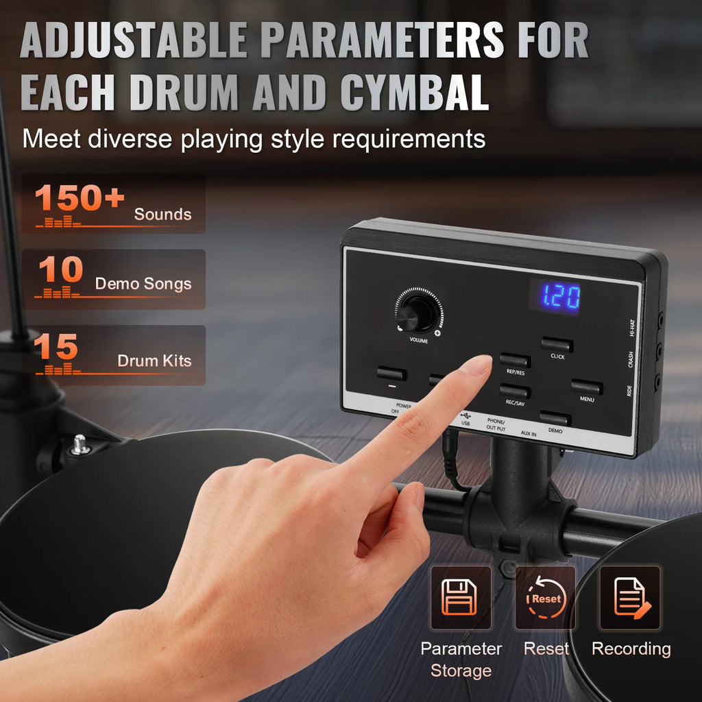 SucceBuy Electric Drum Set 15 Drum Kits w/150 Sounds