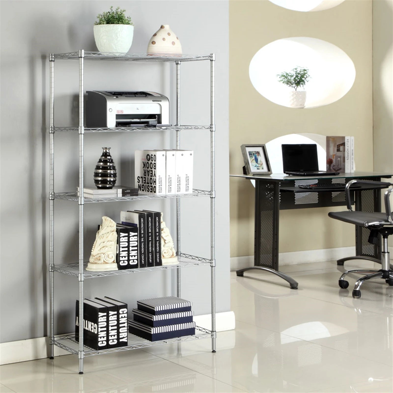 Rectangle Carbon Steel Metal Assembly 5-Shelf Storage
