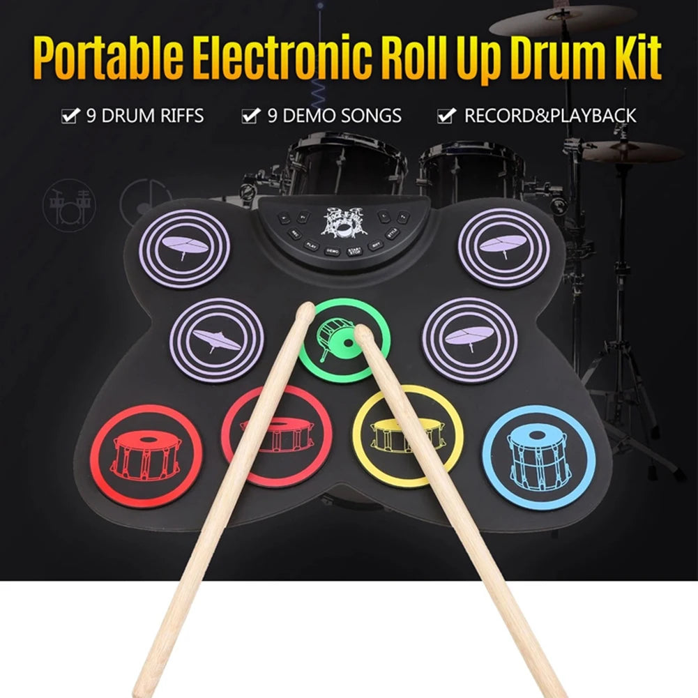 Folding Music Drums Hand Roll USB Electronic Silicon