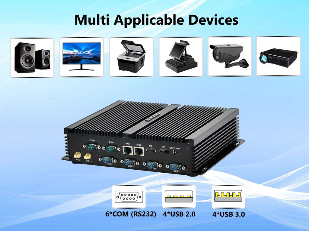 Big Sale industrial Computer 6*COM RS232 RS485 Intel