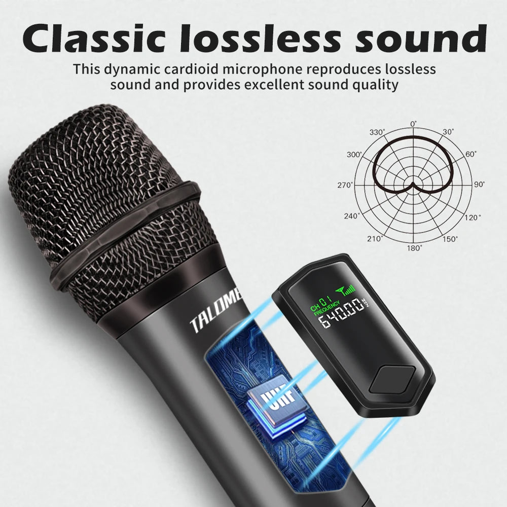 Talomen Professional Dual Handheld Cordless mic rechargeable