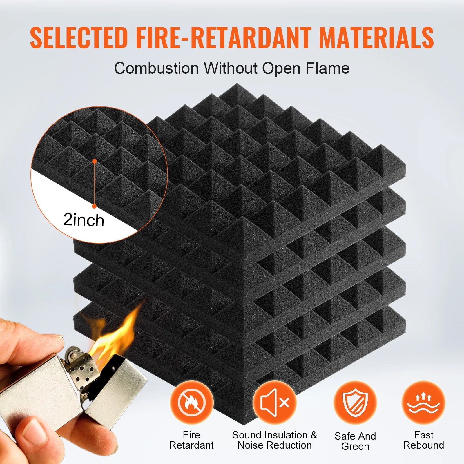 VEVOR Acoustic Soundproof Wall Panels Fire-Resistant Wall Ceiling
