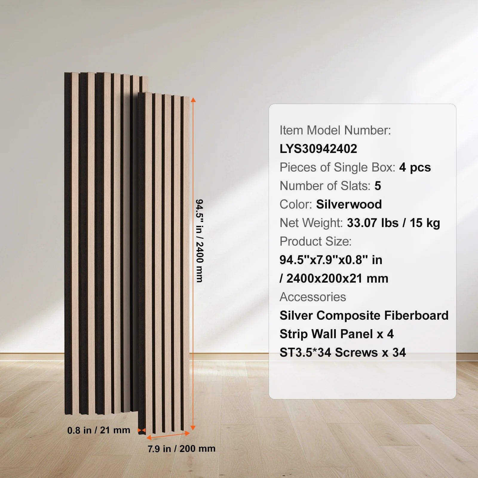 SucceBuy Wood Slat Acoustic Panels