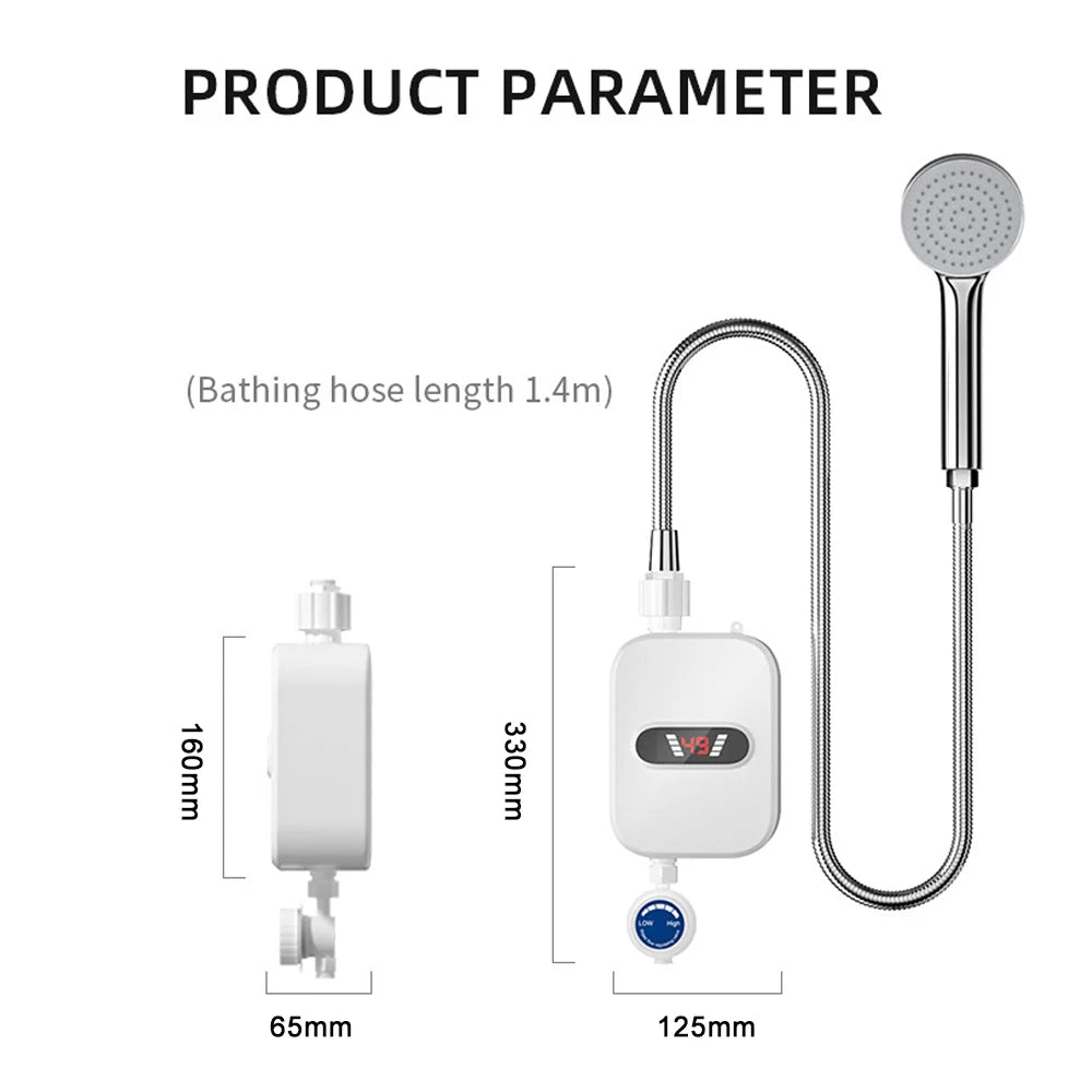 Bathroom Instant Water Heaters LCD Digital Display