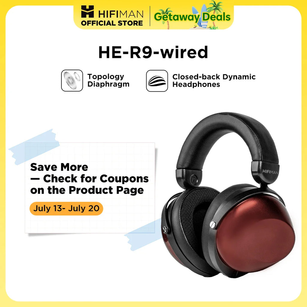 HIFIMAN HE-R9 Dynamic Closed-Back Headphones Wired Version