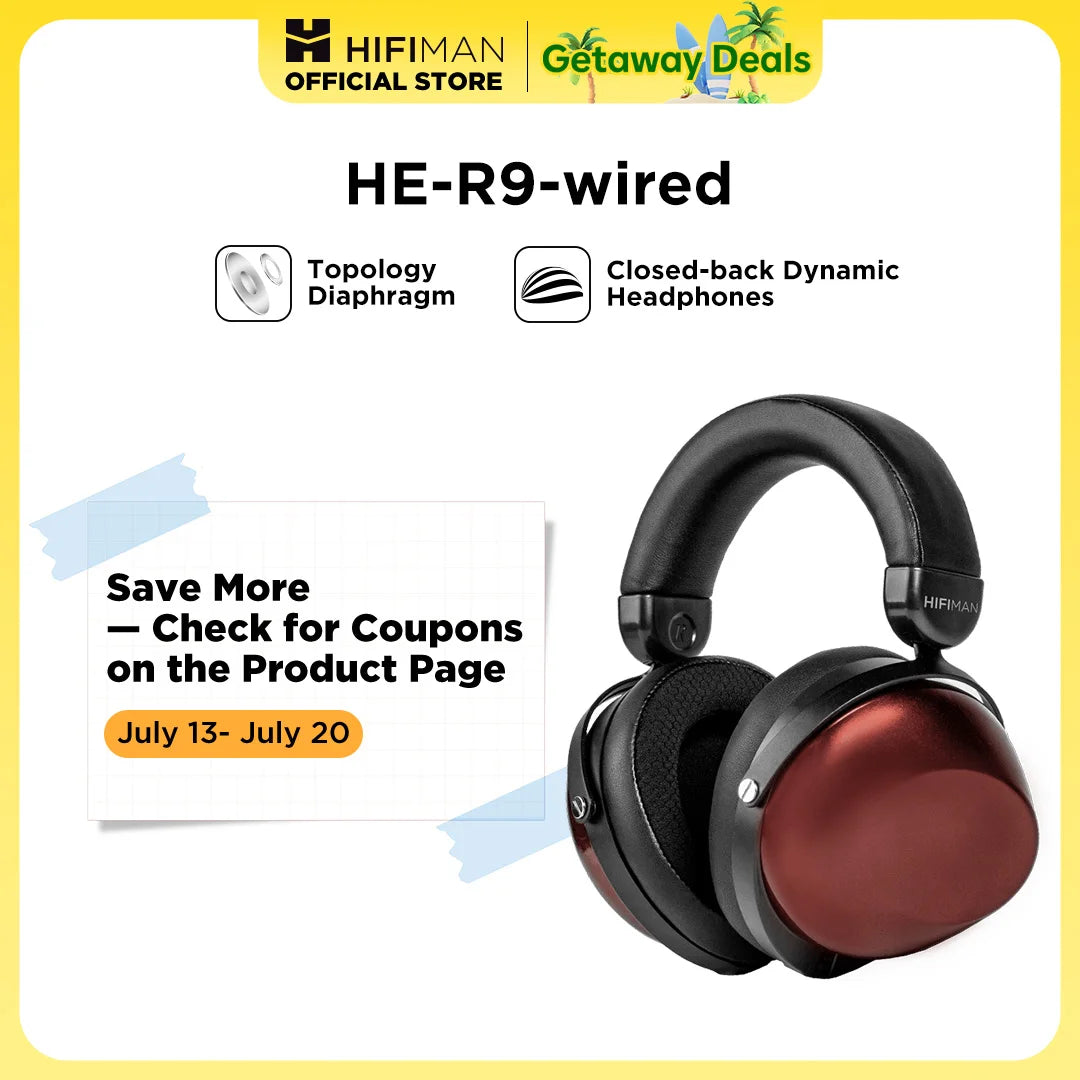 HIFIMAN HE-R9 Dynamic Closed-Back Headphones Wired Version
