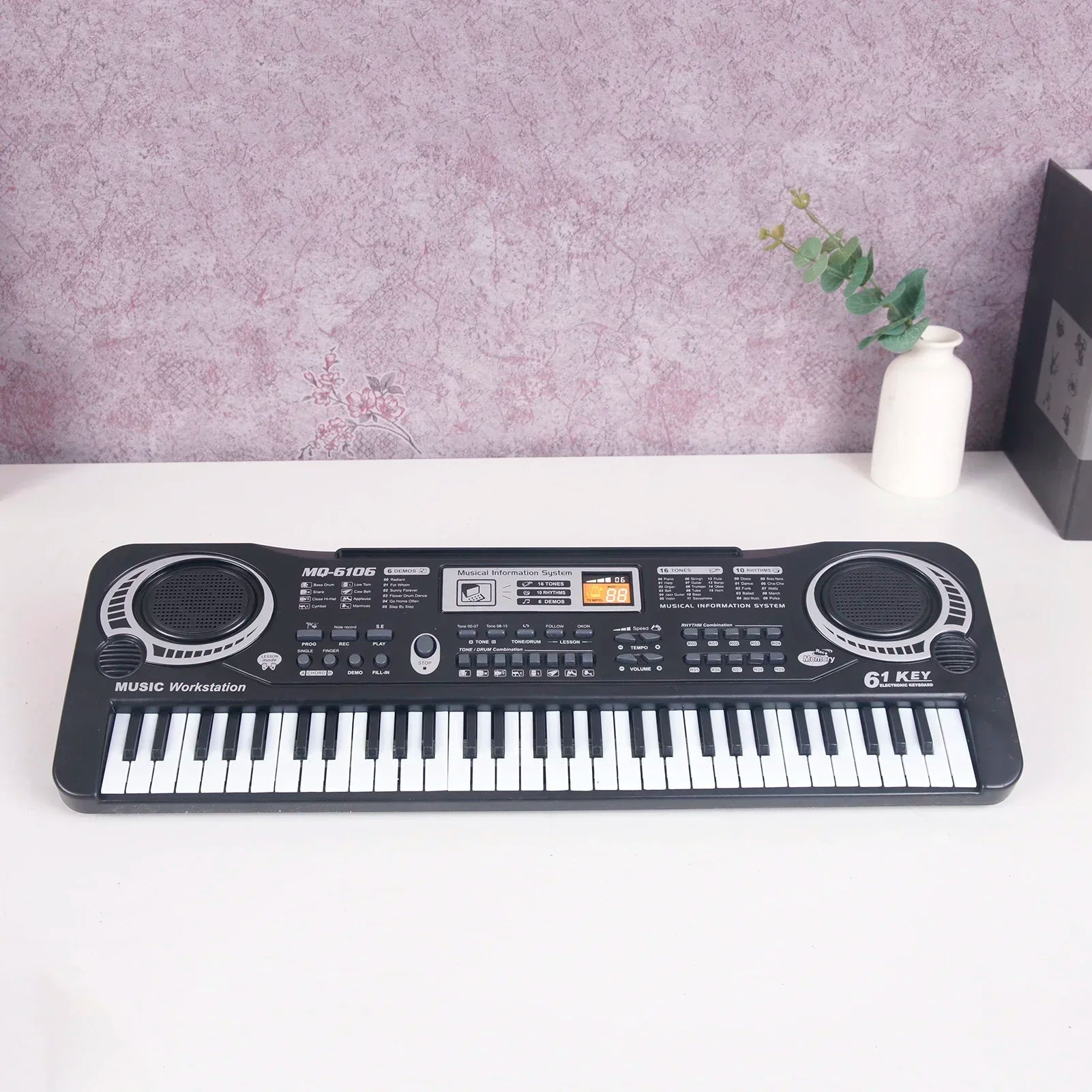 61 Keys Black Digital Music Electronic Keyboard