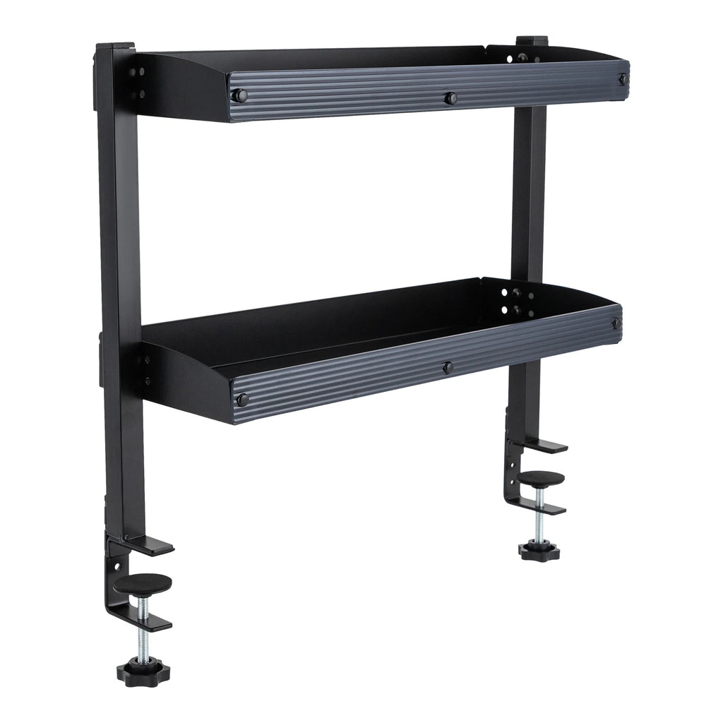 Clamp-on Under Table Corner Shelves Organizer Black