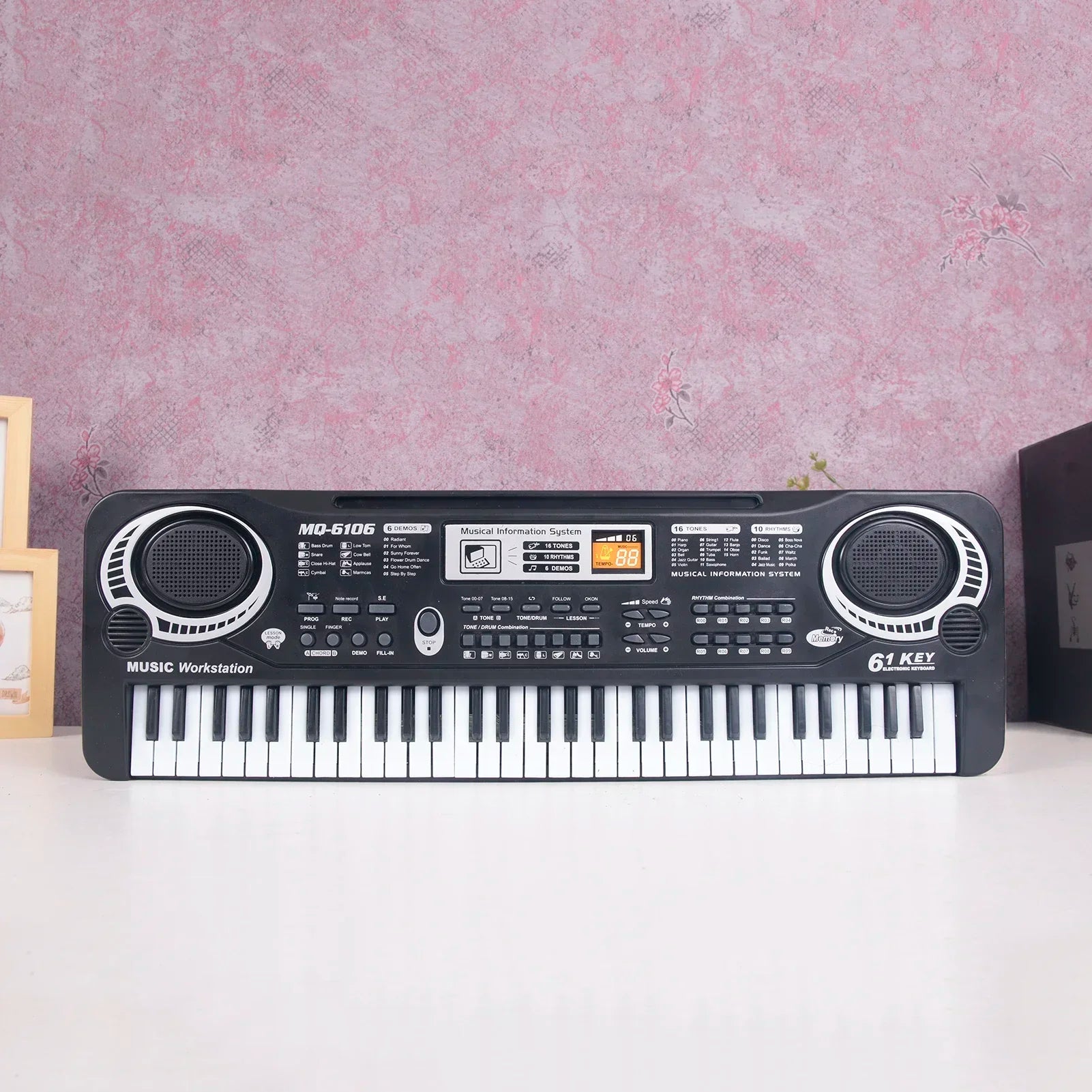 61 Keys Black Digital Music Electronic Keyboard