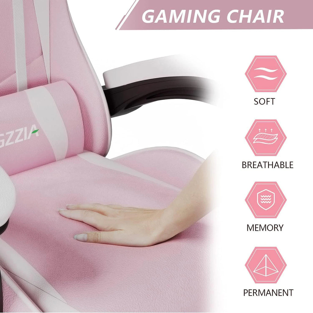 Ergonomic Chair w/Lumbar Cushion, Headrest Adjustable