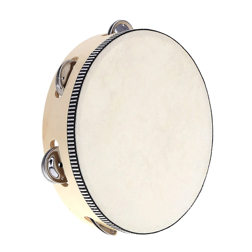 8 Inch Handheld Tambourine with Metal Jingles