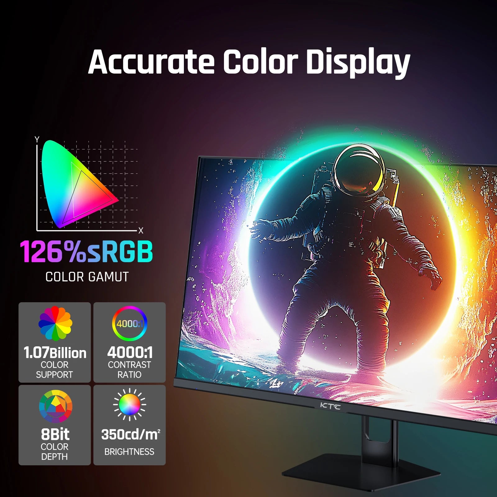 KTC 27-inch Gaming Monitor VA 280Hz, 1ms Response,