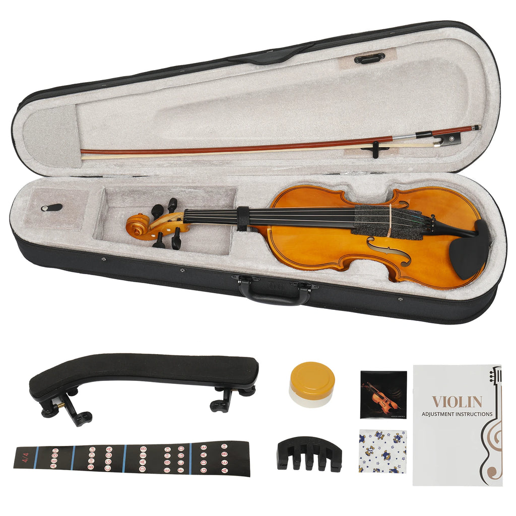 Violin Set Bow, Shoulder Rest, Rosin, Extra Strings