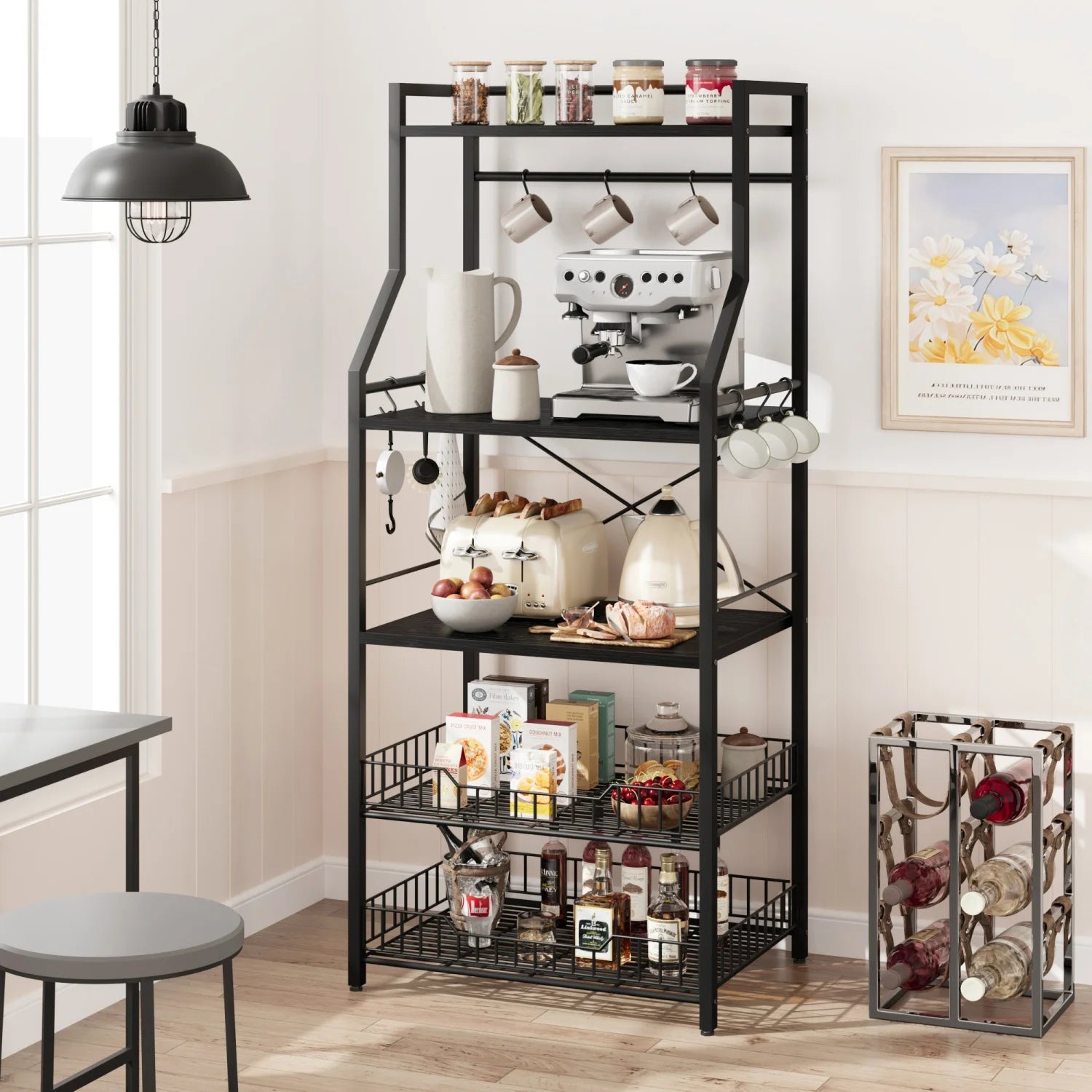 Kitchen Bakers Rack Microwave Oven Bar Station