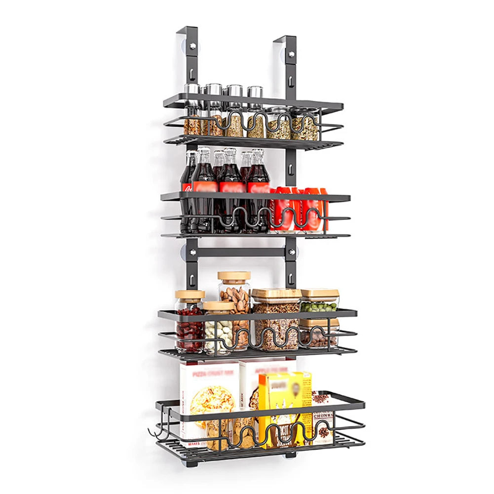 Metal Hanging Spice Rack, Multi-Tier Over the Door Organizer
