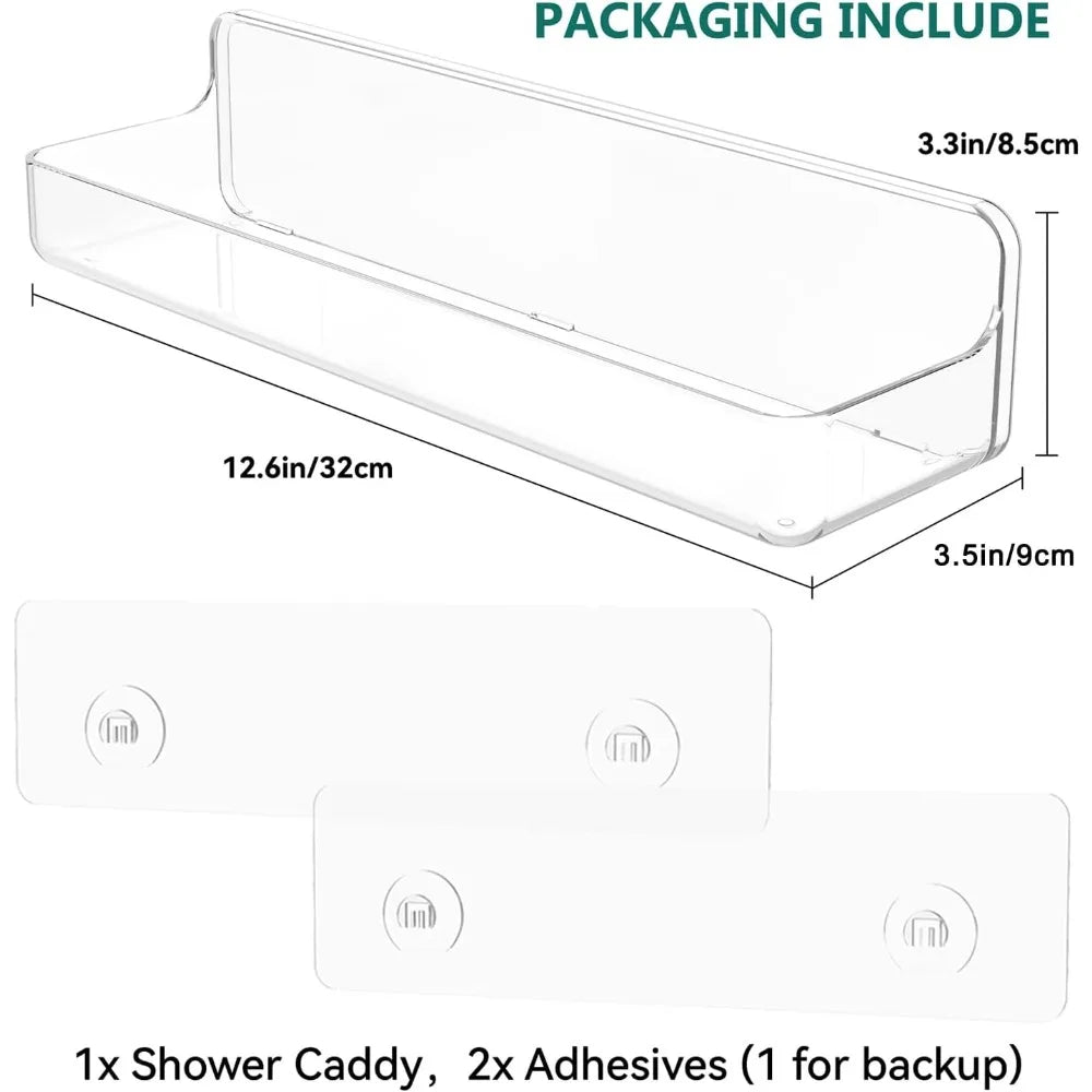Adhesive Clear Acrylic Bathroom Shower Caddy Organize