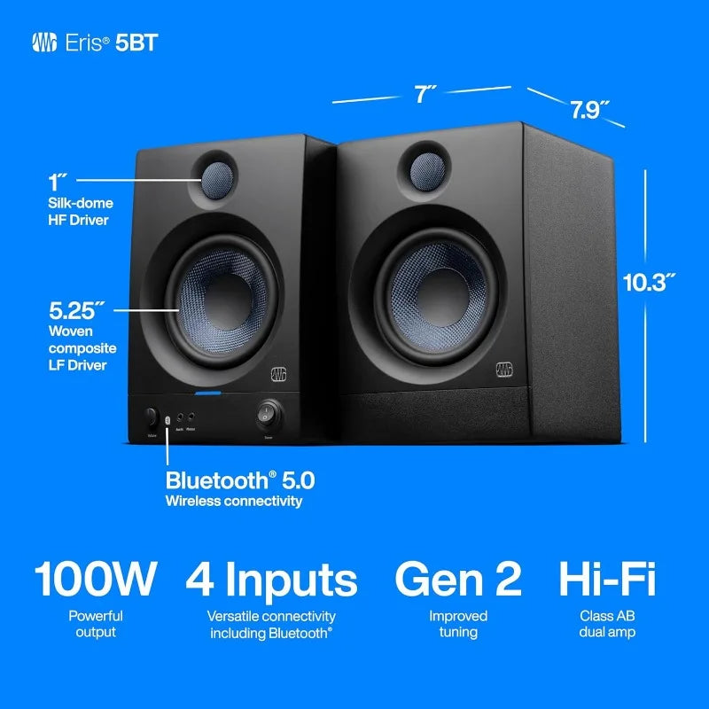 Eris 5BT Bluetooth Studio Monitors, Pair — 5" Powered