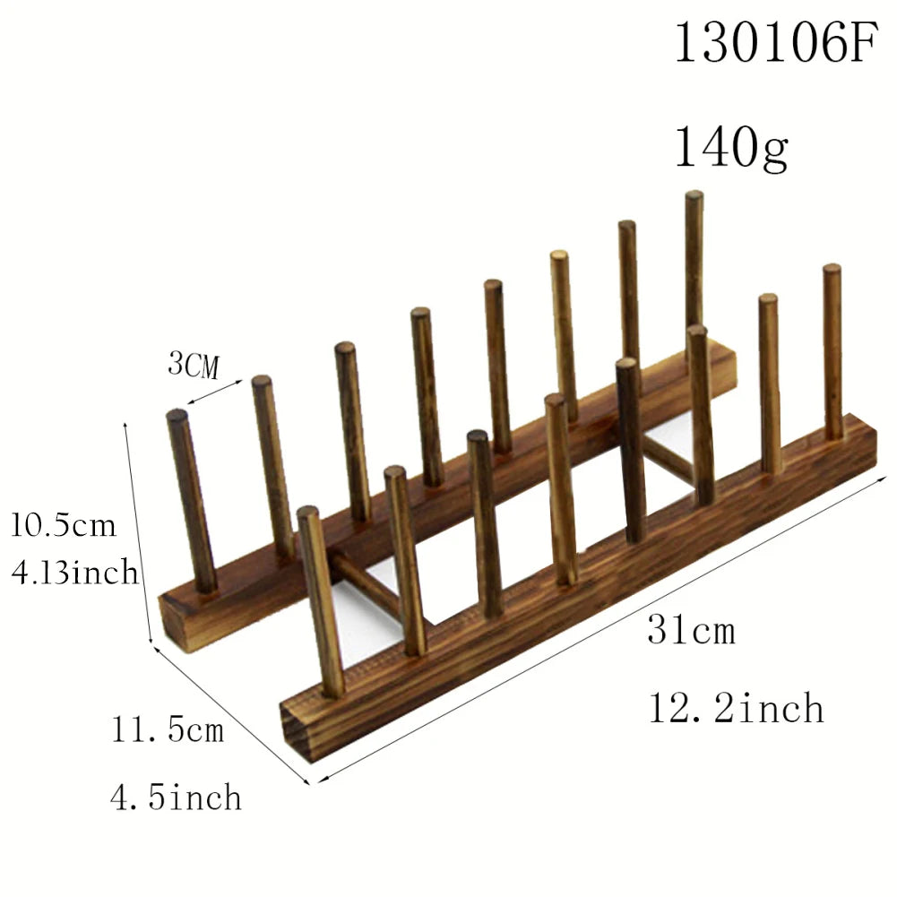 Wooden Kitchen Dish Drain Rack Storage Organizer
