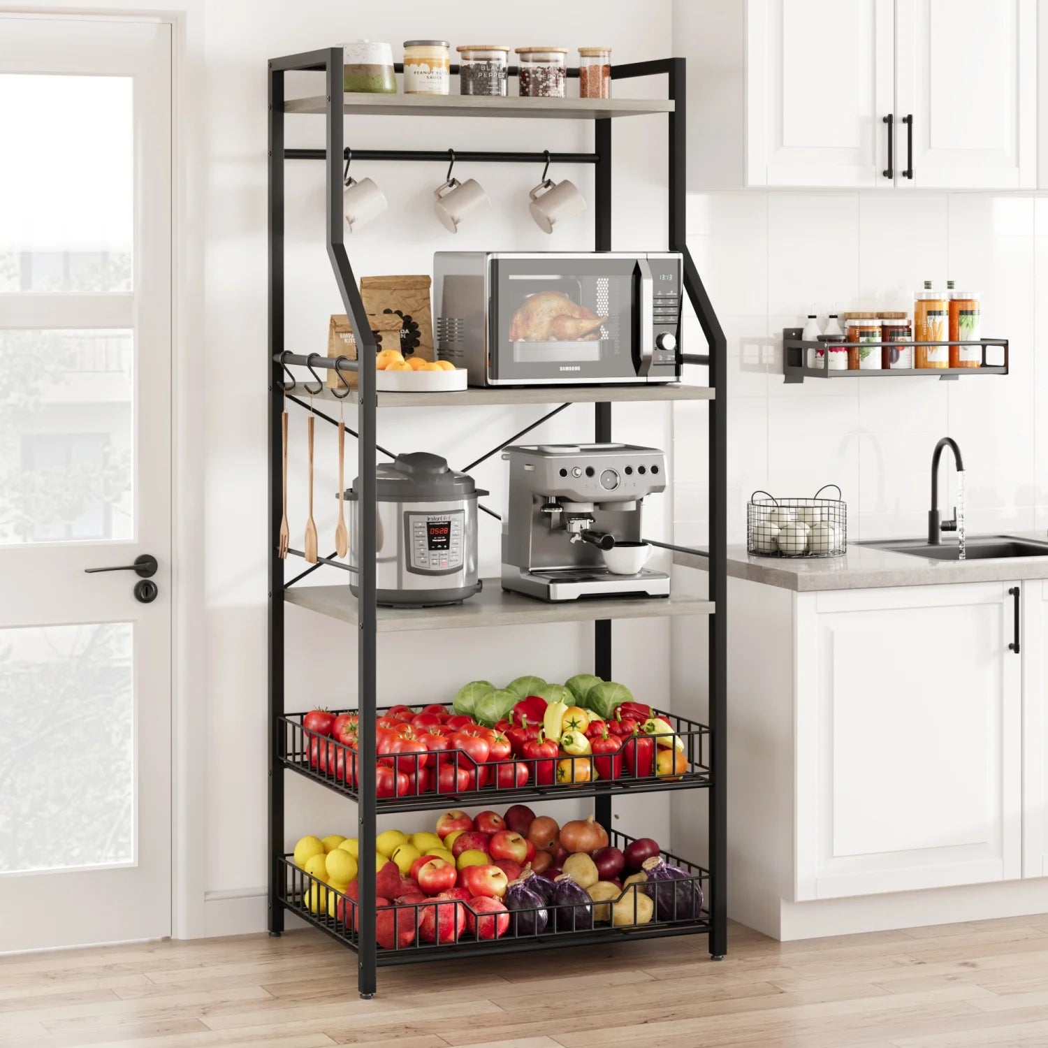 Kitchen Bakers Rack Microwave Oven Bar Station