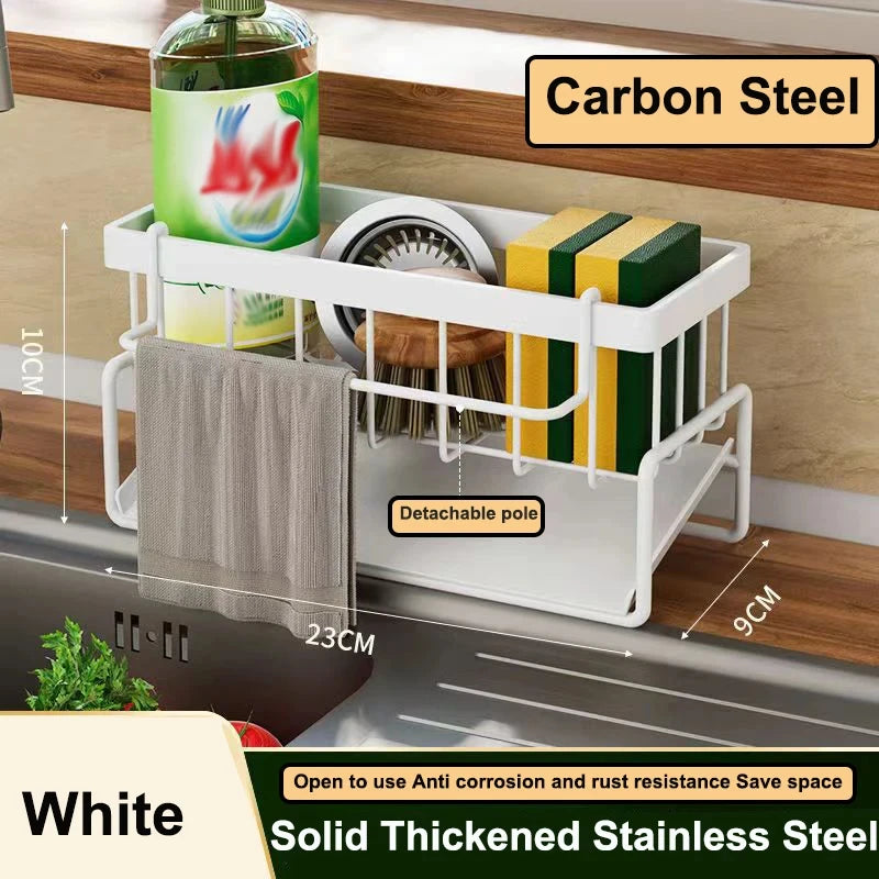 Kitchen Rack Self-Draining Shelf Soap Sponge storage