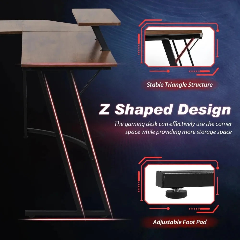 L Shaped Corner Large Desktop  Work Place