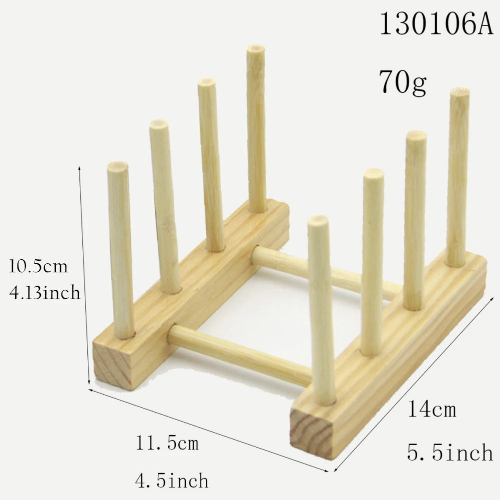 Wooden Kitchen Dish Drain Rack Storage Organizer