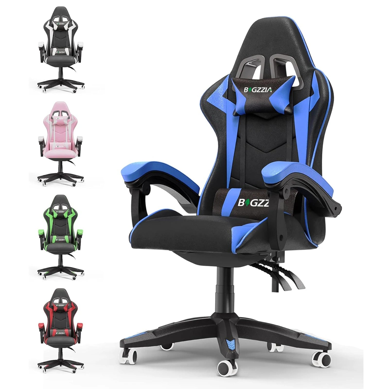 Ergonomic Chair w/Lumbar Cushion, Headrest Adjustable