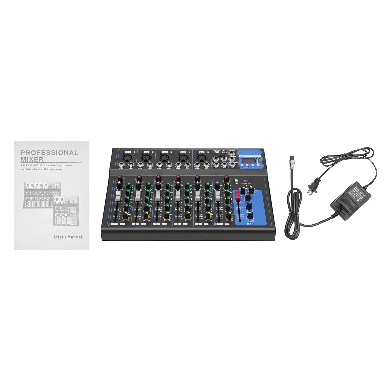 7/8-Channel Professioneller Mixer, Soundboard Konsole