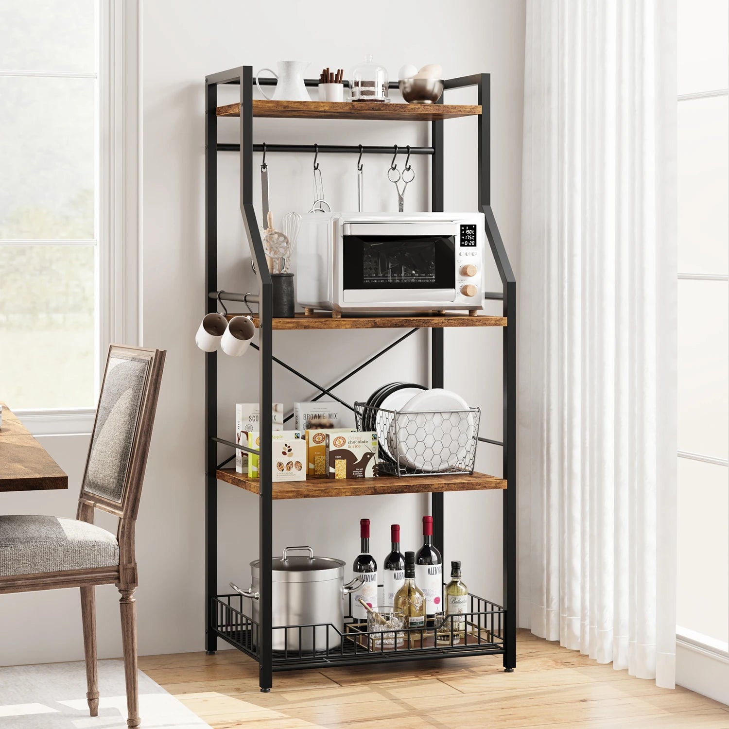 Kitchen Microwave Oven Bakers Rack 4-Tier Stand