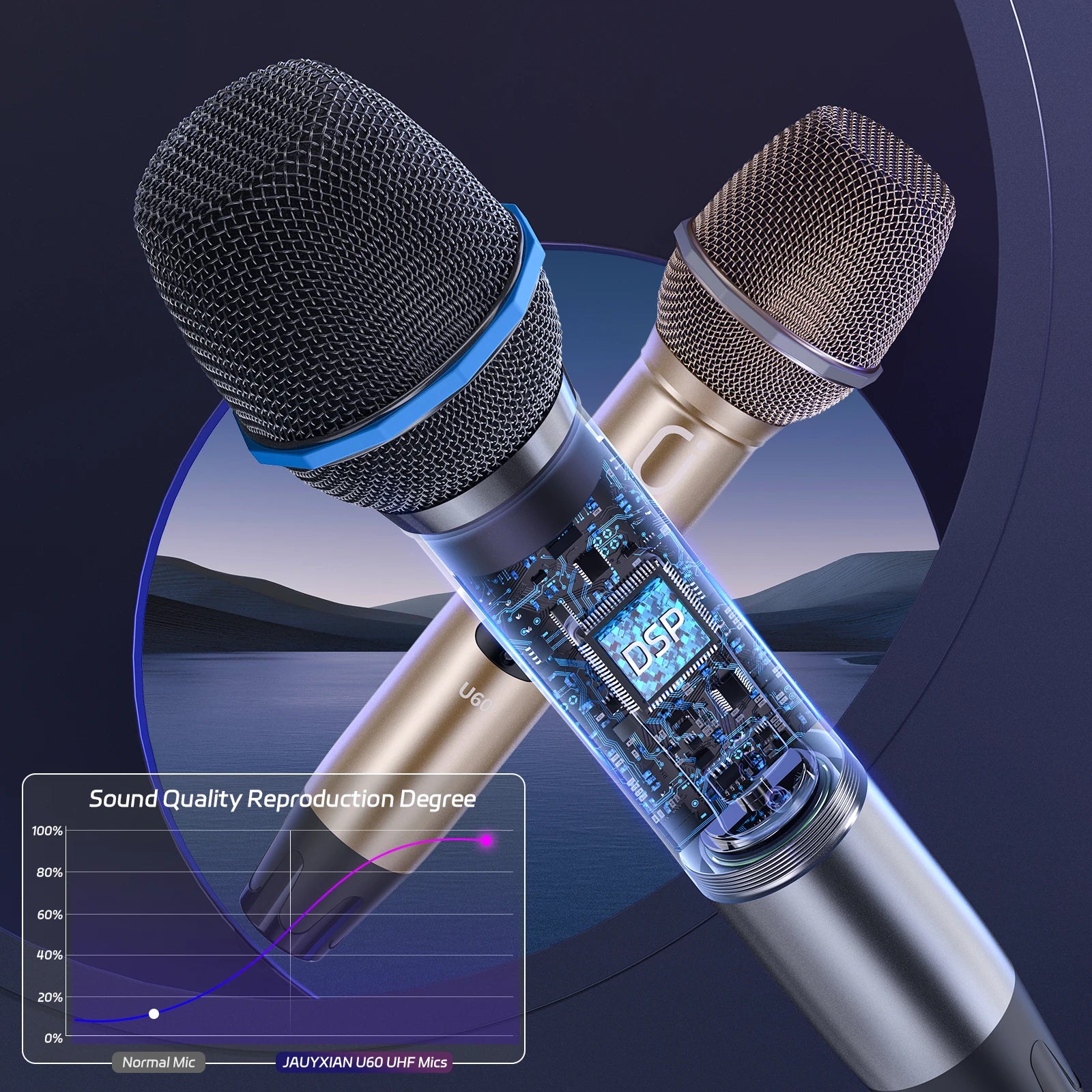 FanFun Dual Wireless Microphone, Professional