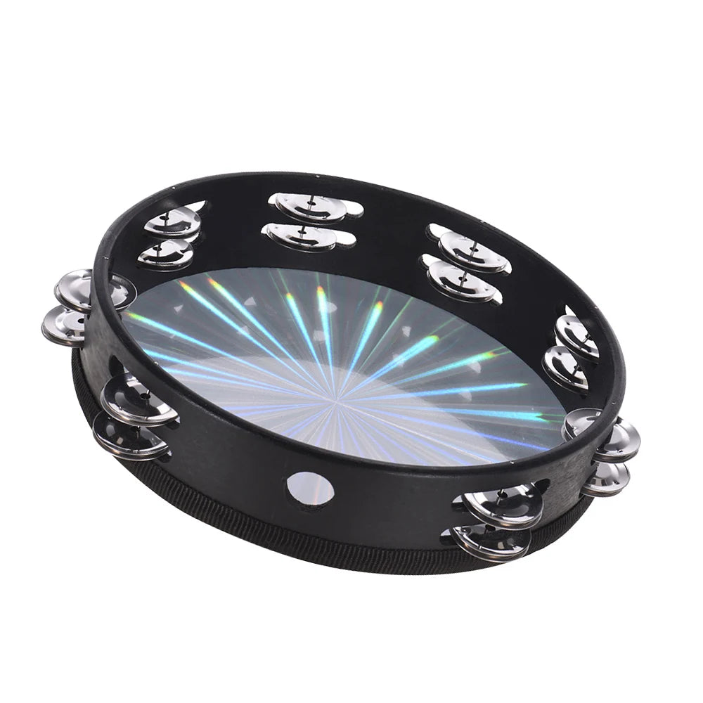 8 Inch Wooden Radiant Tambourine Handbell Hand Drum