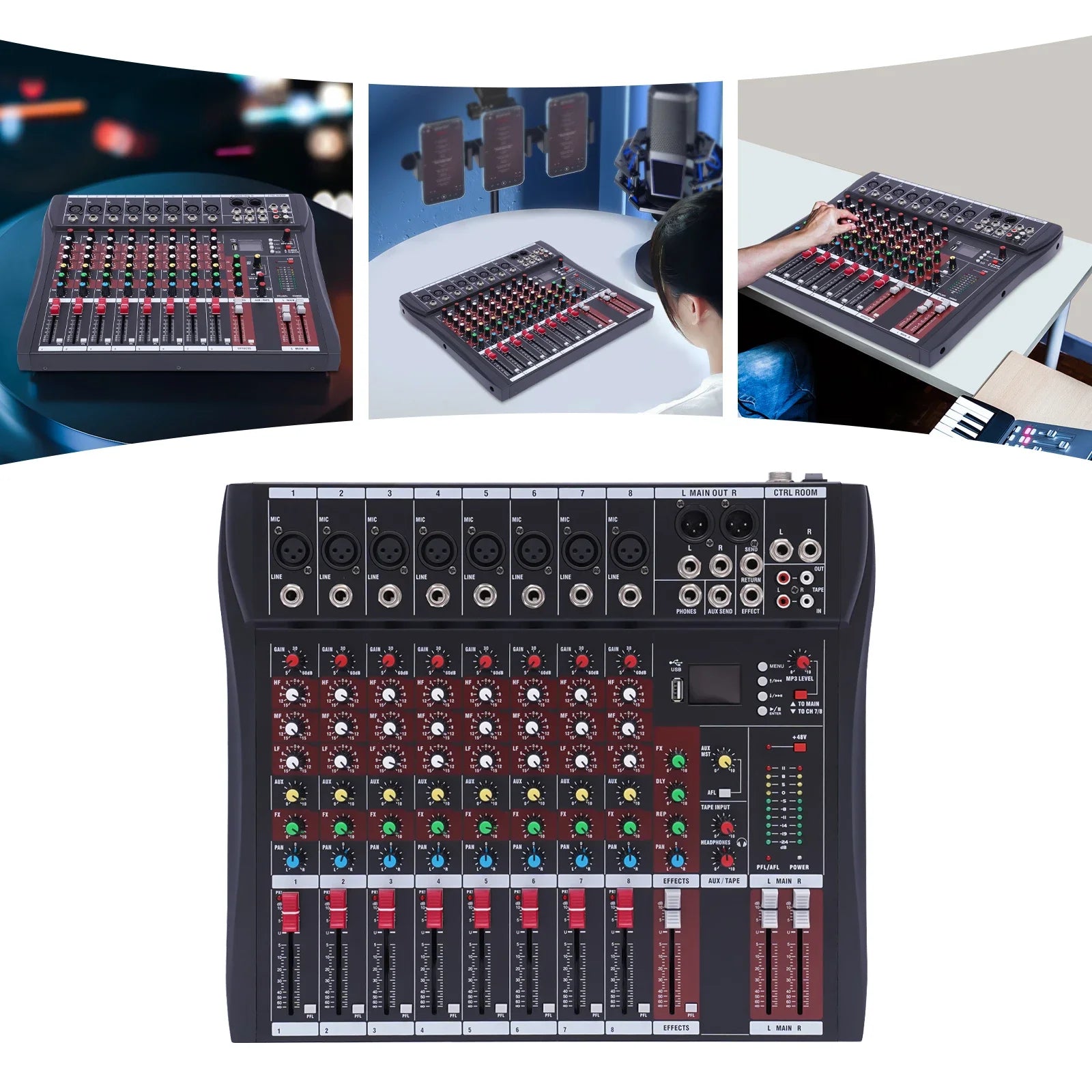 Professional Soundboard Console 8-Channel