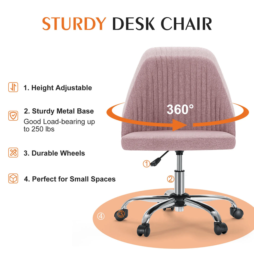 JHK Armless Small Desk Chair