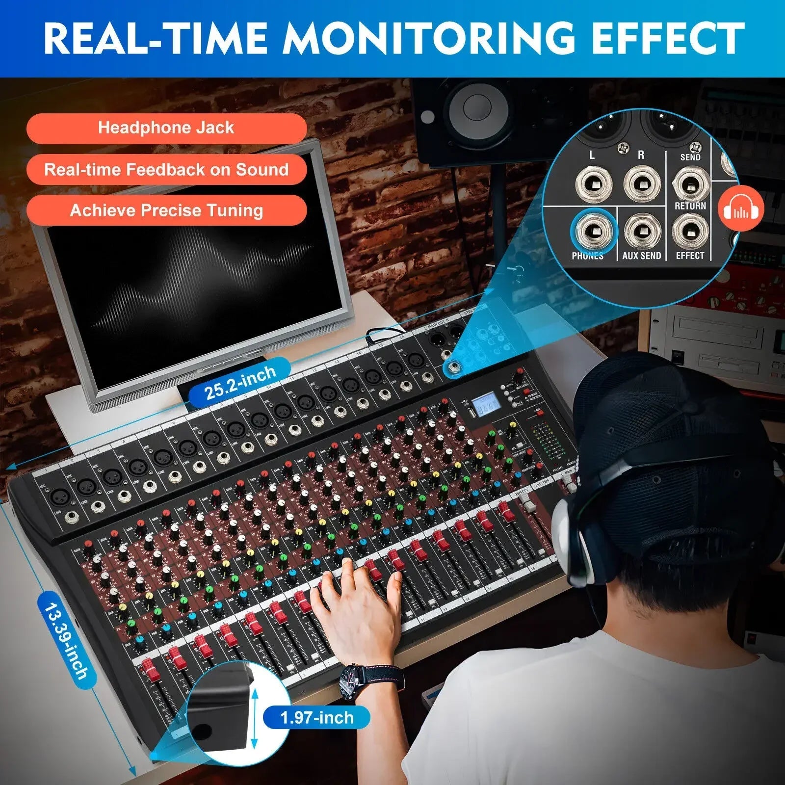 16 Channel Mixing Console USB Bluetooth Live Studio