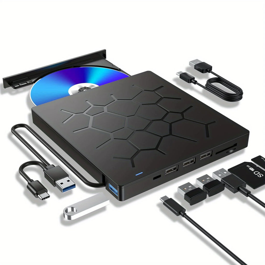 External Drive And 7 IN 1 3.0 Portable DVD Player