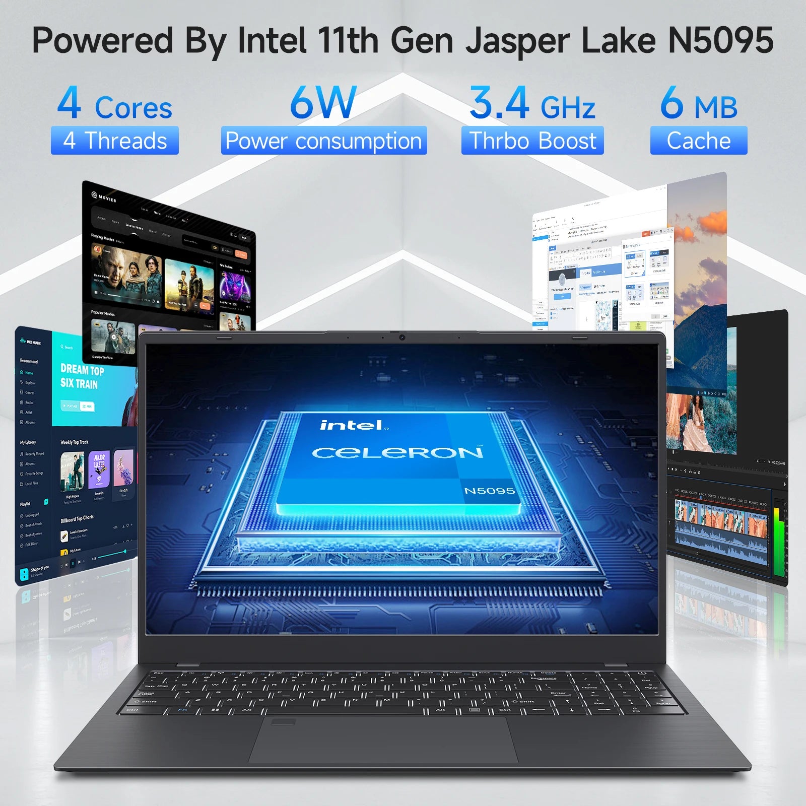 15.6 Inch Business Laptop Notebook PC CPU N5095