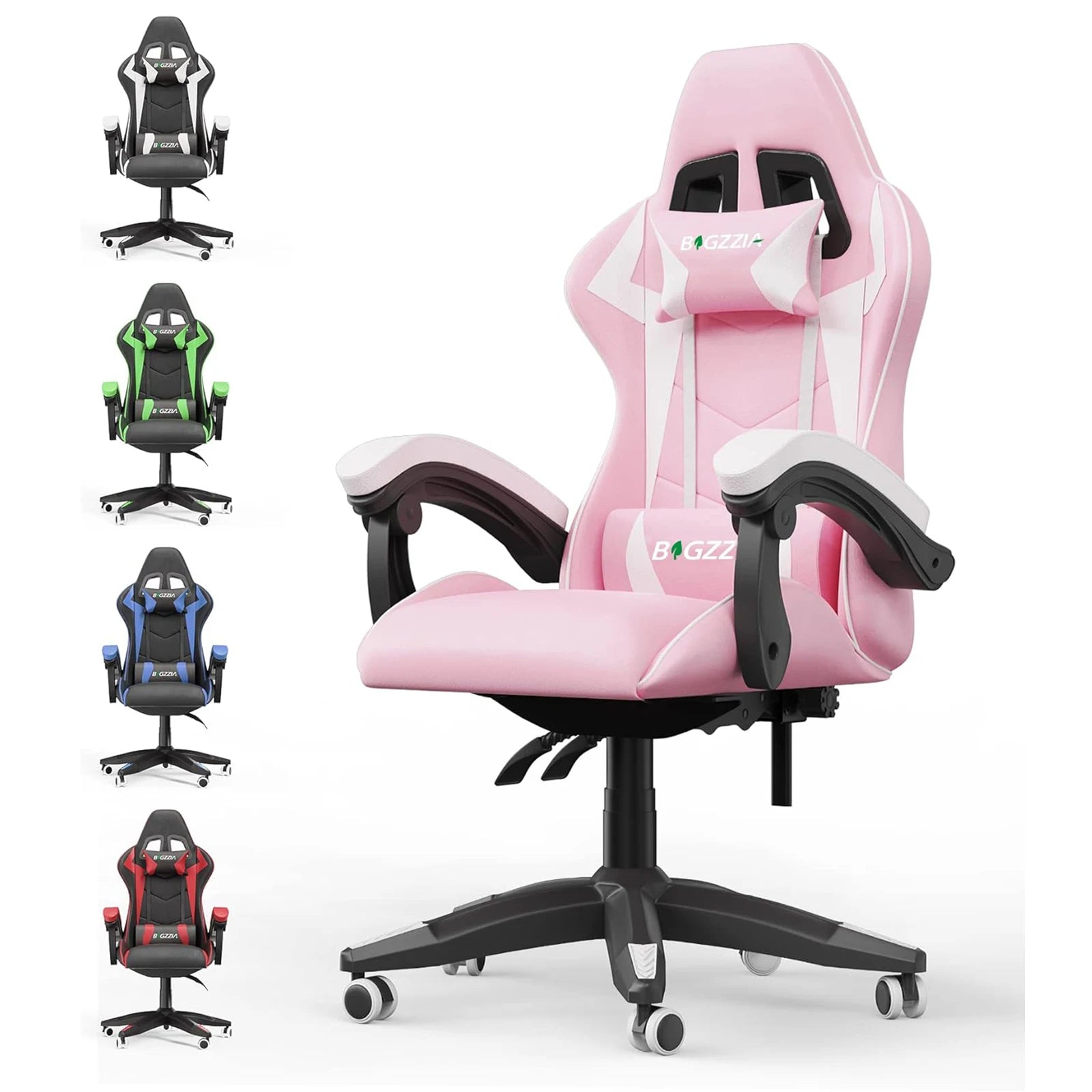 Ergonomic Chair w/Lumbar Cushion, Headrest Adjustable